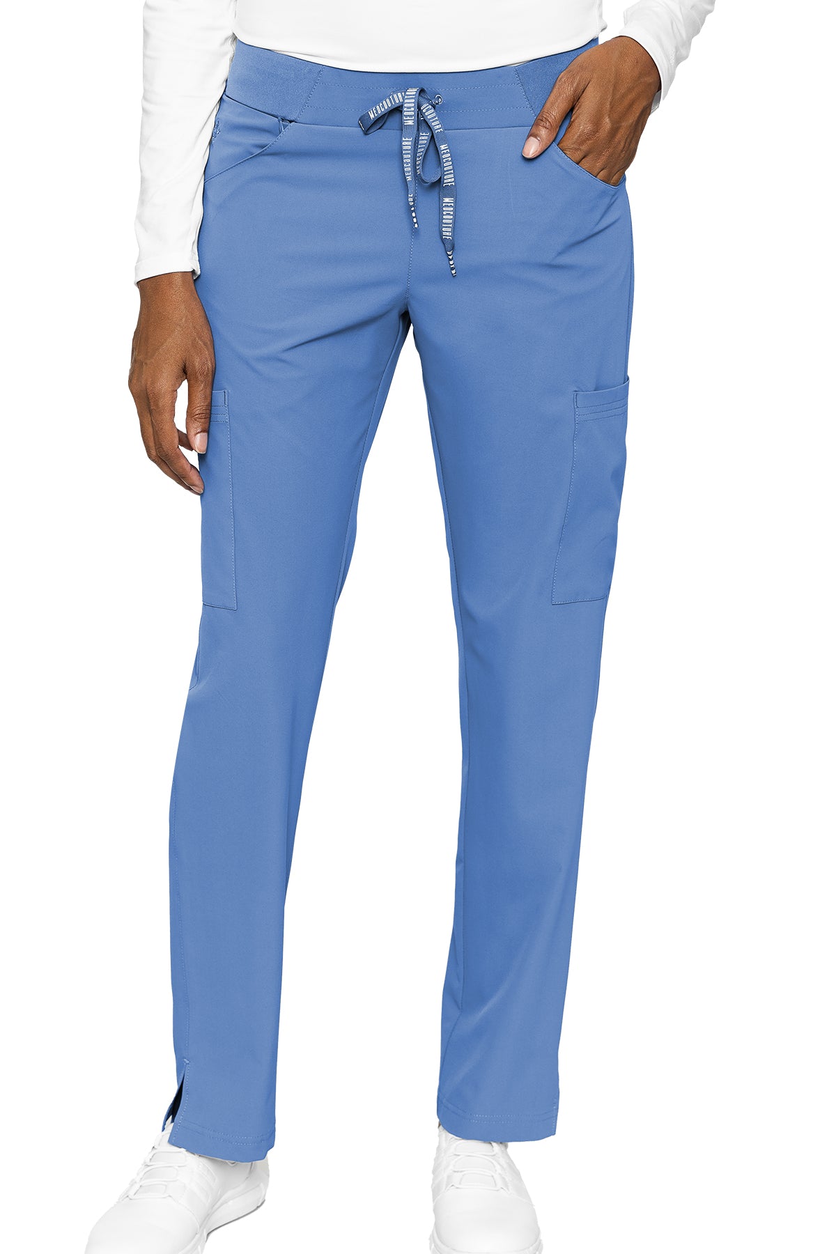 Med Couture Peaches Mid Rise Tapered Leg 4 Pocket Seamed Jogger