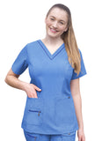 Women Elevated V-neck Scrub Top