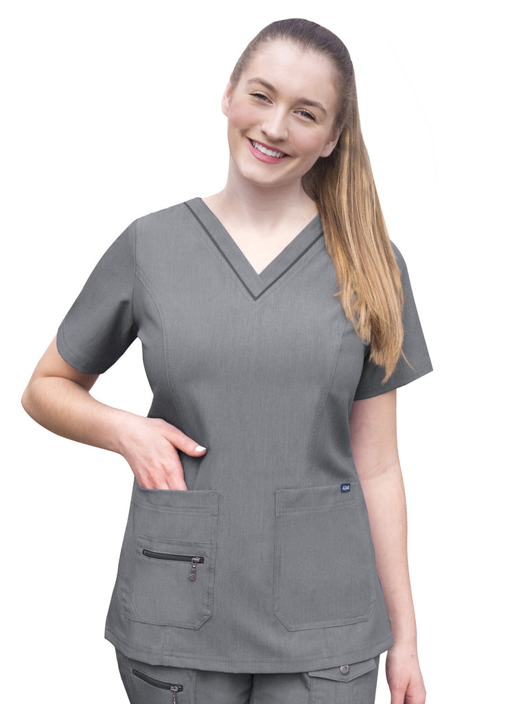 Adar PRO Abbigliamento Medico Donna - Maglia Collo Alto A V Per Camice - P4212 - Ceil Blue - M - Foto 6