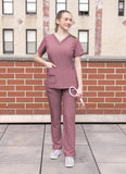 Women Elevated V-neck Scrub Top